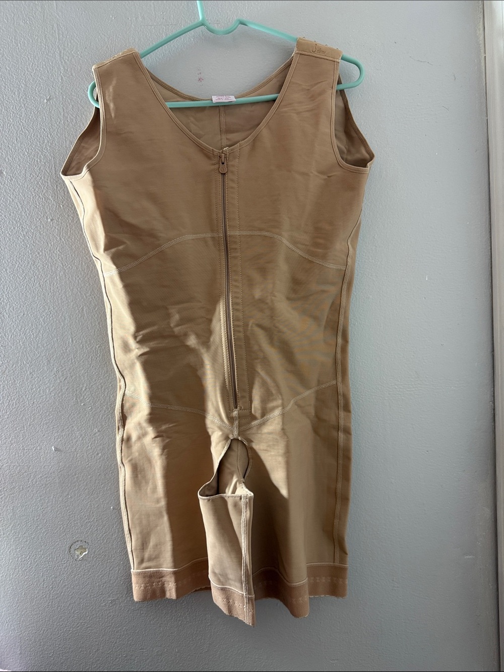 Salome Dana’s Tan Compression One-Piece Bodysuit with  Zip for women size 2XL